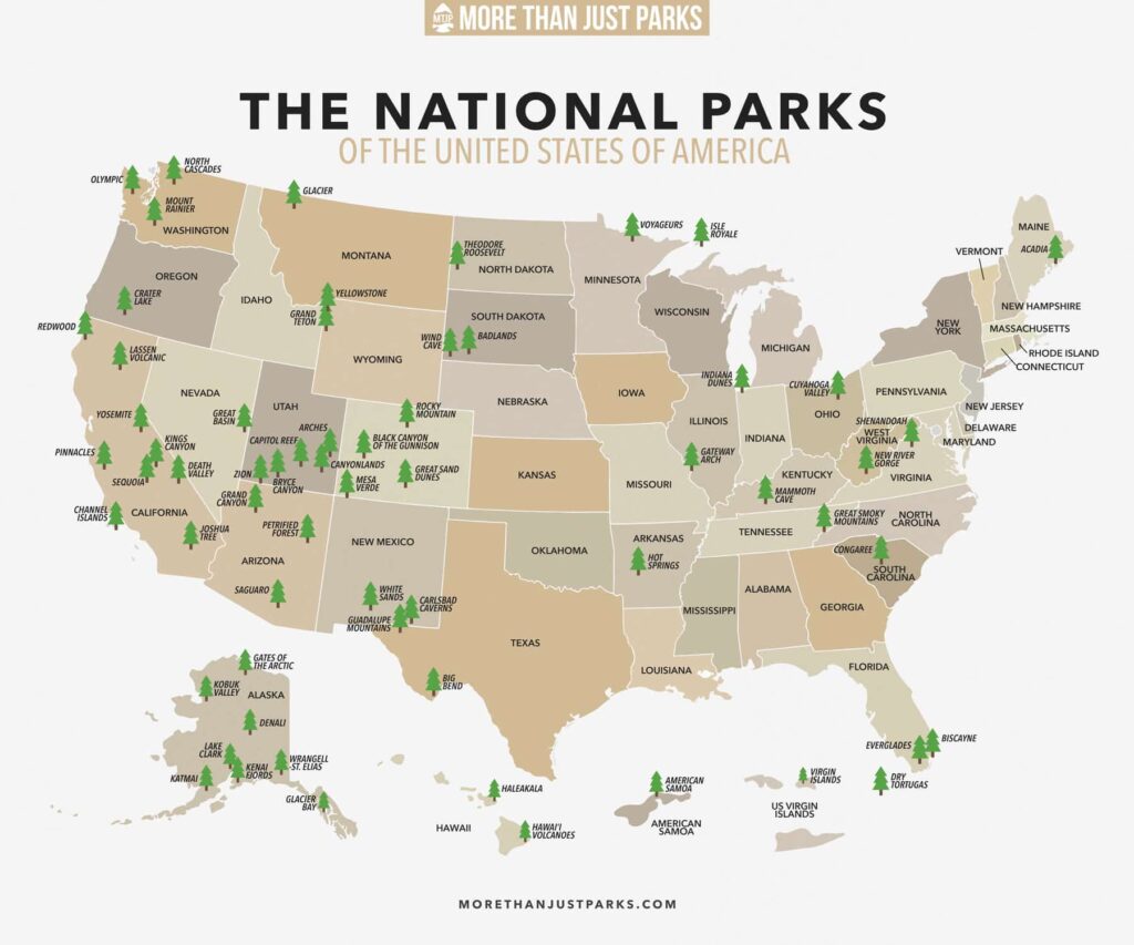 Are there any states without a national park - park presence